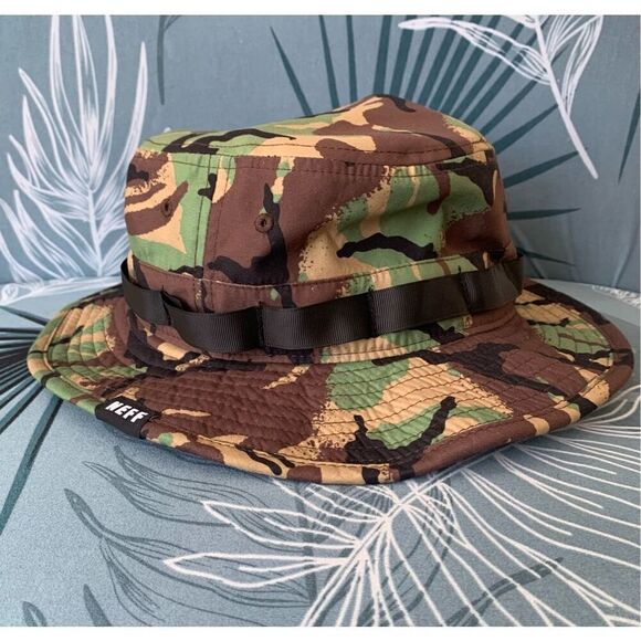 Neff Bucket Hat Boonie Cap Jungle Hunt Camo Outdoor Hiking Beach Sun - Picture 1 of 8